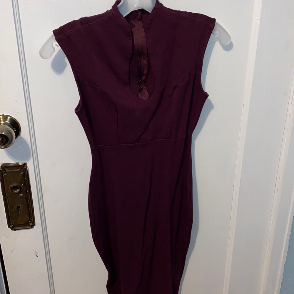 Purple body-con dress